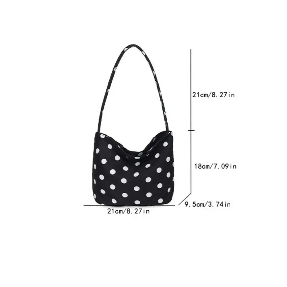 Women's Polka Dot Shoulder Bag – Water-Resistant Oxford Tote Shoulder Bag Nixie