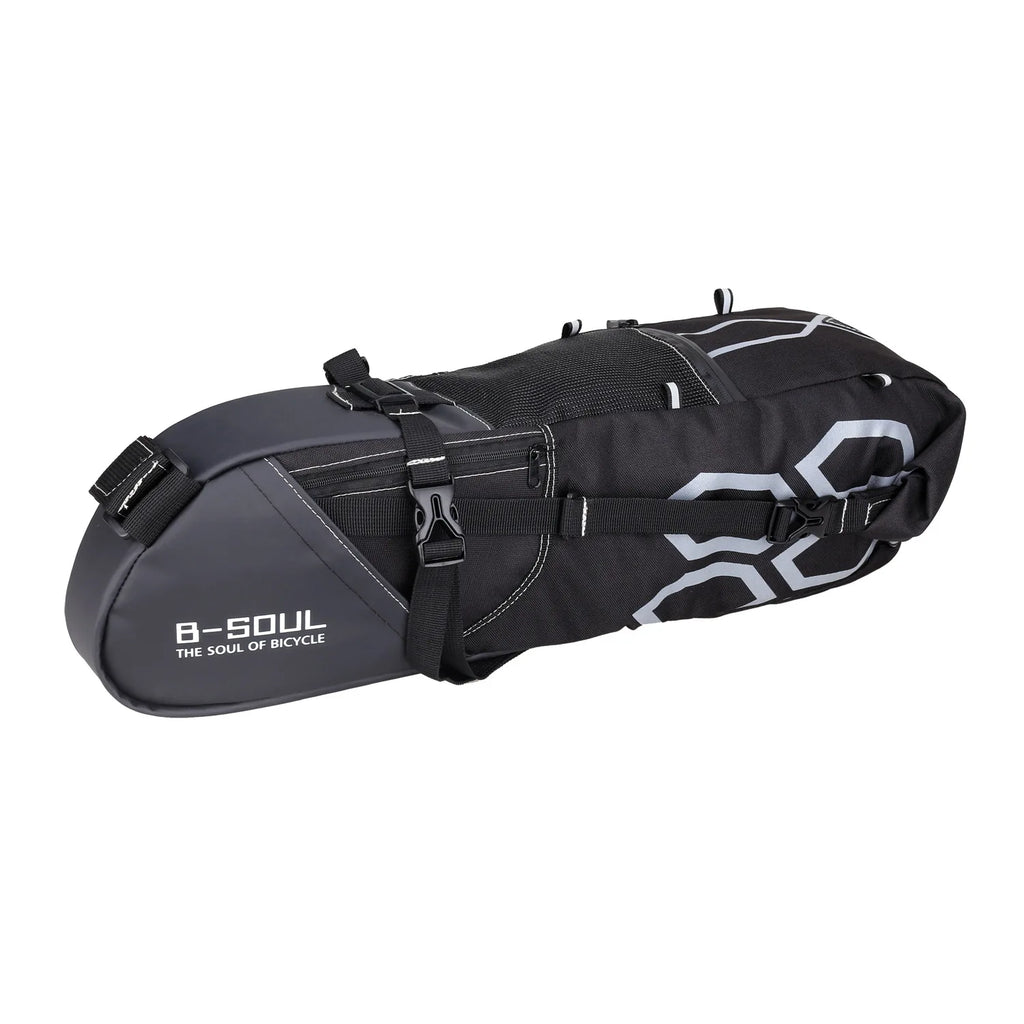 B-SOUL 12L Waterproof Bike Saddle Bag – MTB & Road Cycling Cycling Saddle Bag Nixie Black-Gray