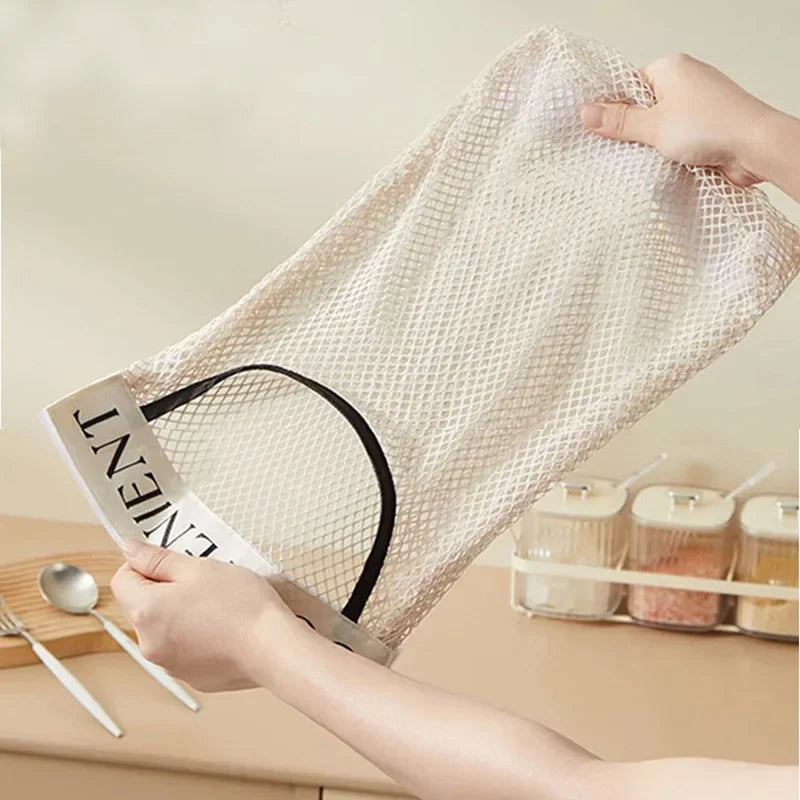 Wall Mount Mesh Bag Organizer – Grocery & Trash Bag Holder Bag Storage Organizer Nixie