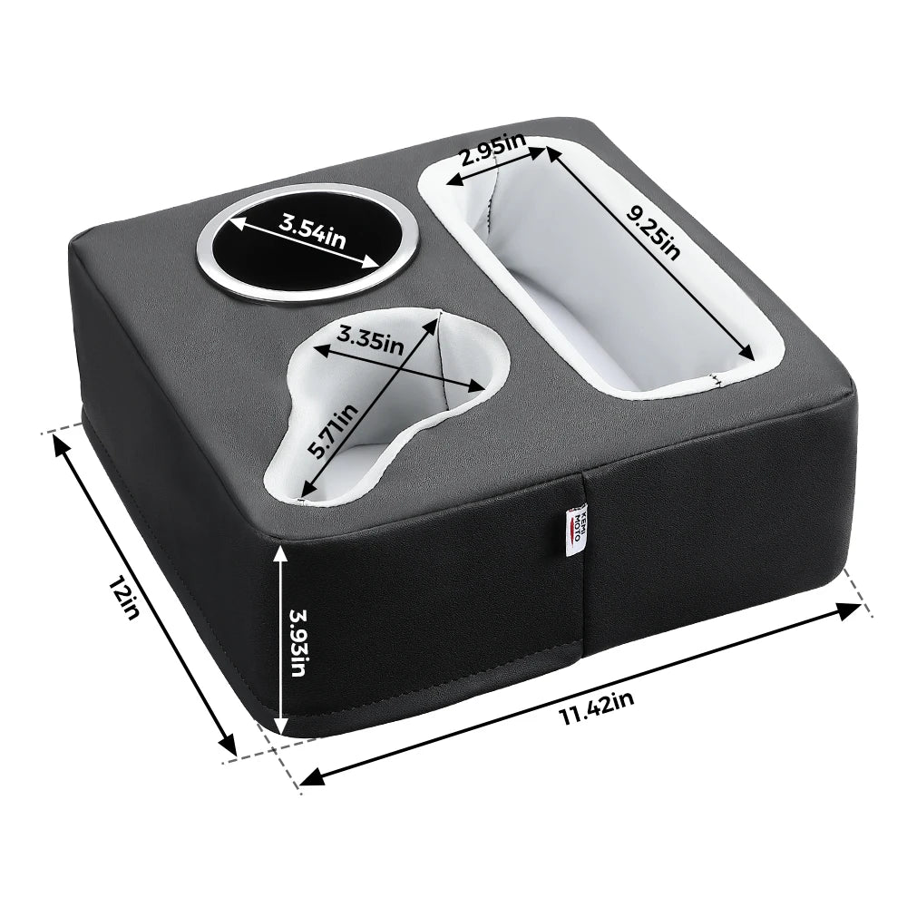 Universal Car Back Seat Cup Holder Organizer Tray | PU Leather Car Seat Organizer Nixie black