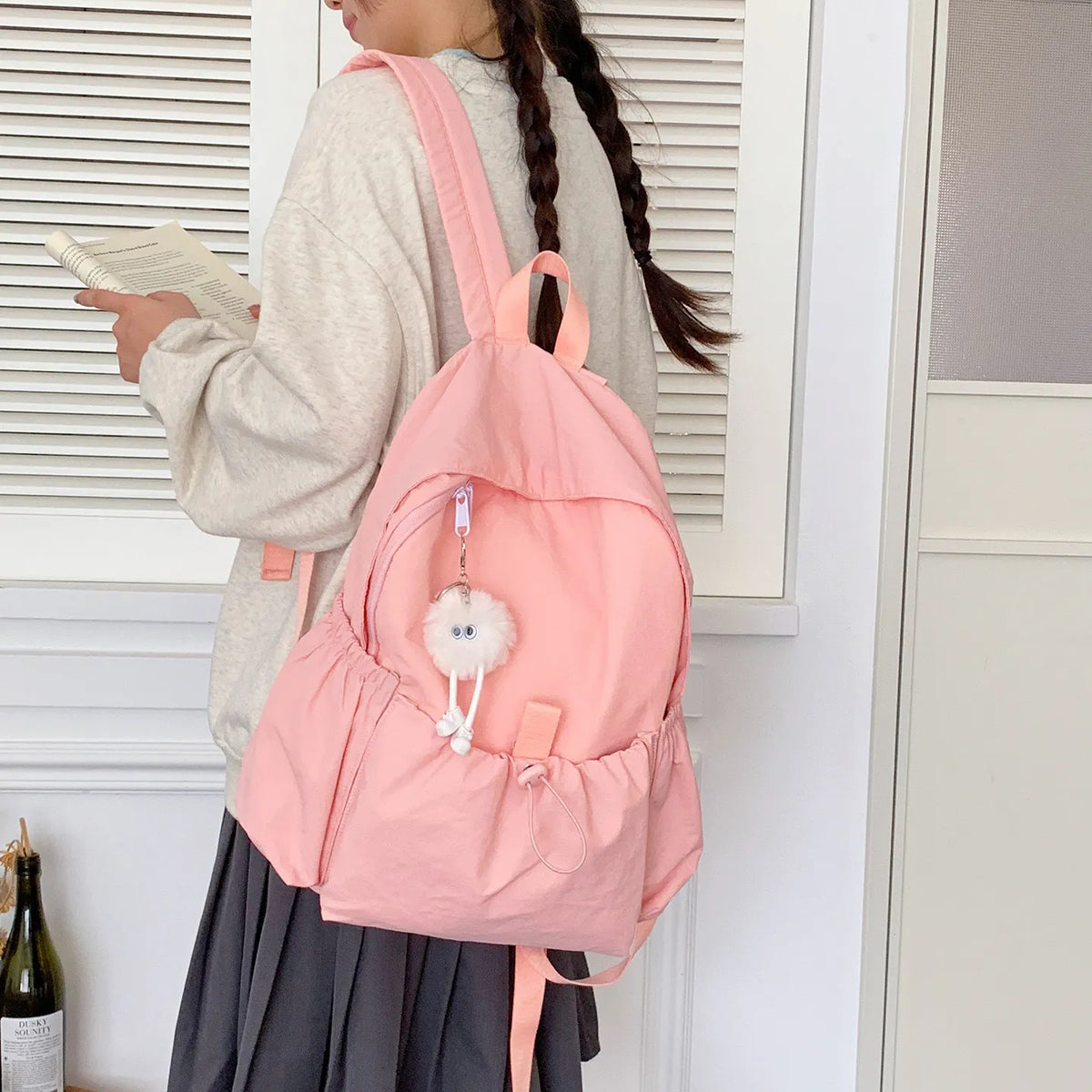 Nixie Minimalist Women's Backpack – Lightweight & Waterproof Women's Backpack Nixie Pink