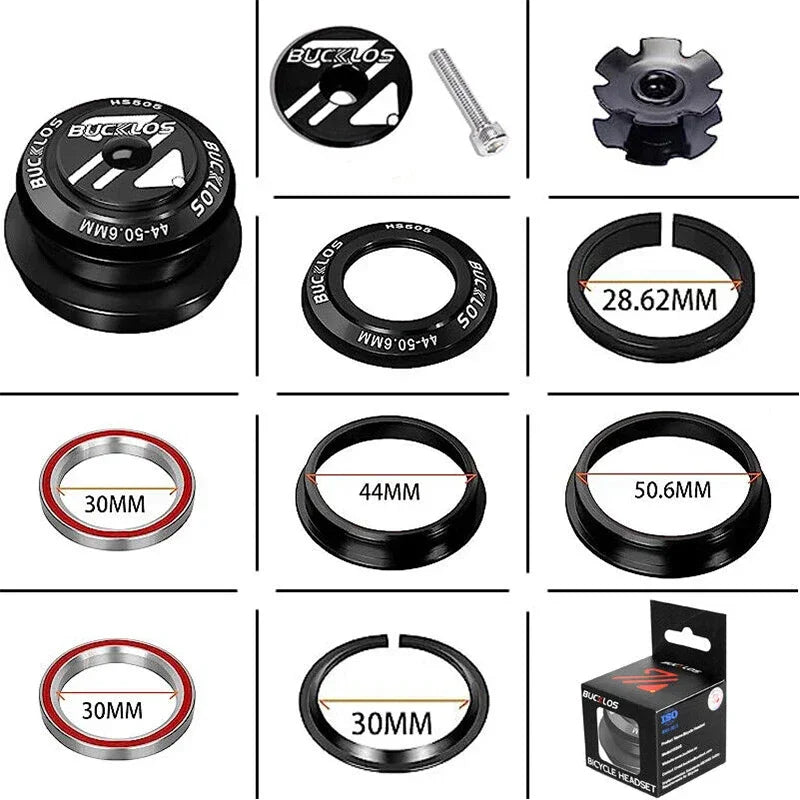 BUCKLOS Bike Headset 34-56mm Sealed Bearing MTB Road Bicycle Bicycle Headset Nixie