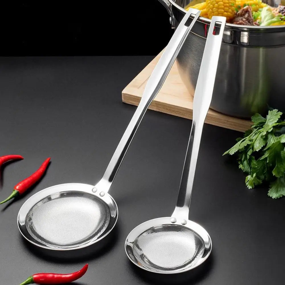 Stainless Steel Fine Mesh Skimmer – Long Handle Strainer Spoon Mesh Skimmer Strainer Nixie