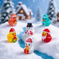 6Pcs Christmas Mini Duck Figurines – Festive Resin Ornaments Holiday Figurine Set Nixie Default Title