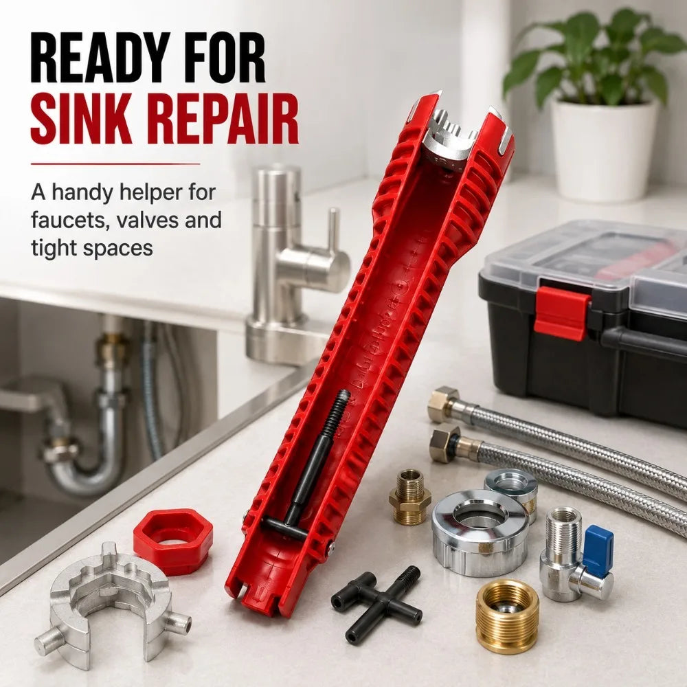 8-in-1 Universal Faucet Wrench – Plumbing Repair Tool Plumbing Wrench Tool Nixie