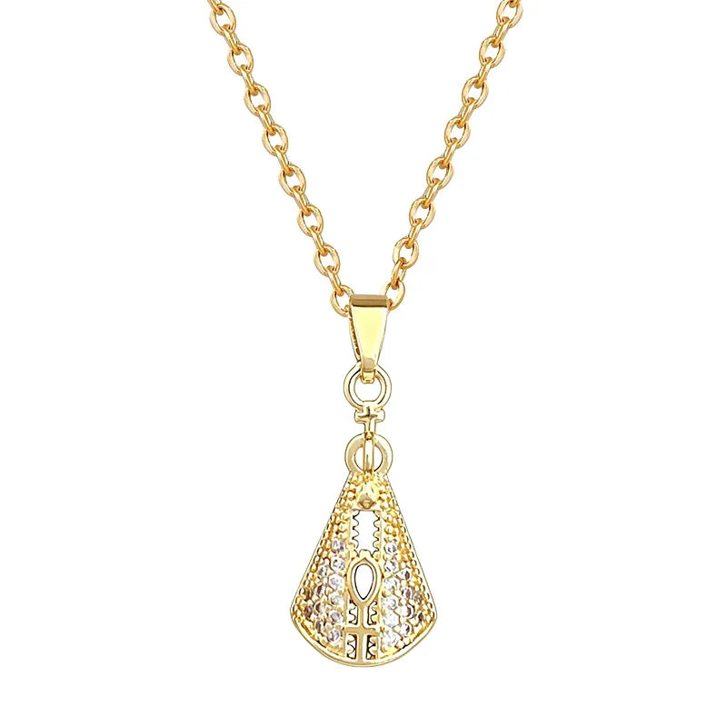 Geometric Pendant Necklace Gold Stainless Steel Clavicle Chain Pendant Necklace Nixie