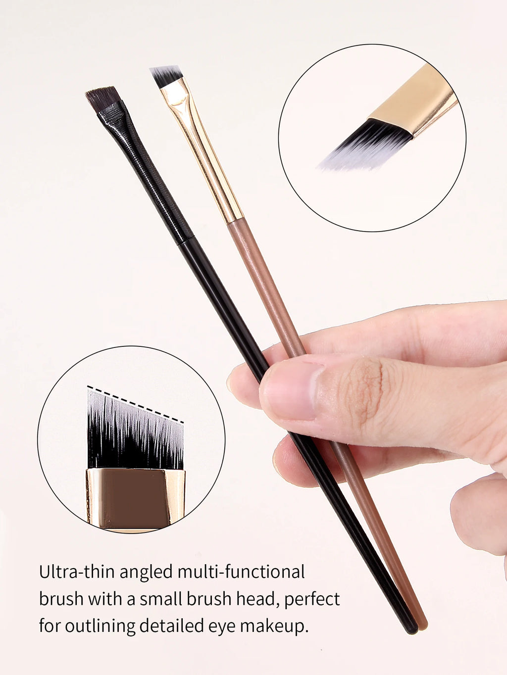 Ultra Thin Blade Eyeliner & Eyebrow Brush Set – 6 Pcs Makeup Brush Set Nixie
