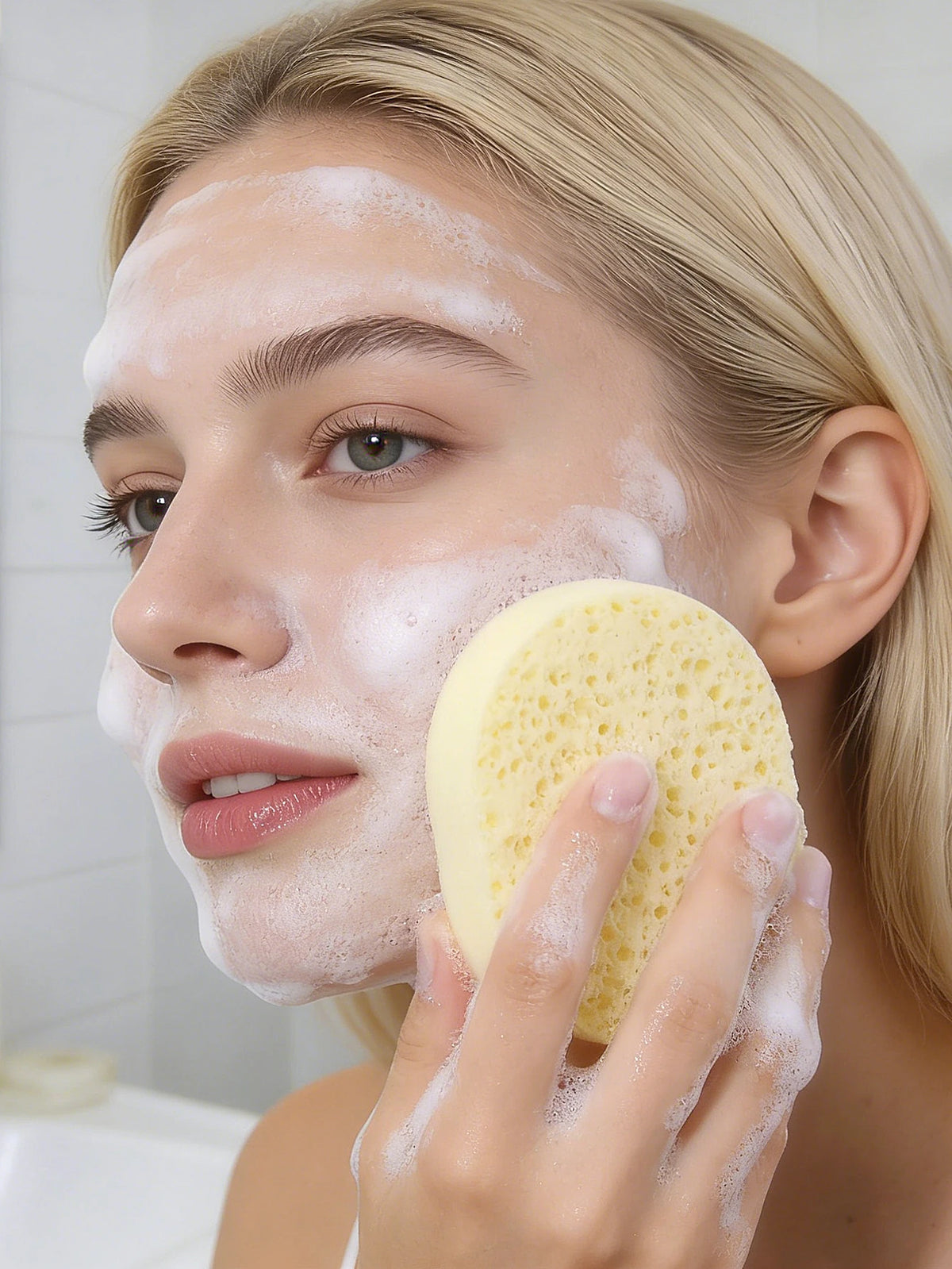 Soft Oval Facial Cleansing Sponge & Makeup Remover Puff