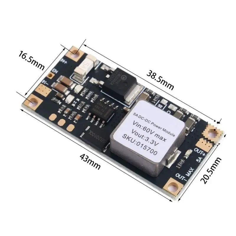 DC 5A Buck Converter Module 6.5-60V to 3.3V Step-Down Buck Converter Module Nixie