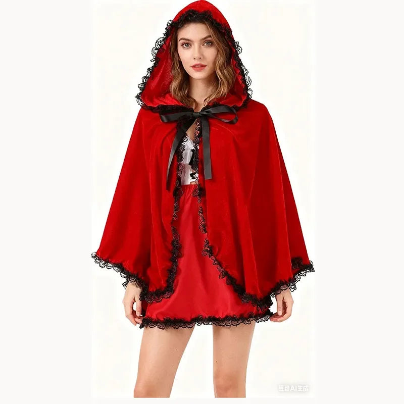 Red Hooded Adult Halloween Costume Ghost Robe – Unisex Halloween Costume Robe Nixie