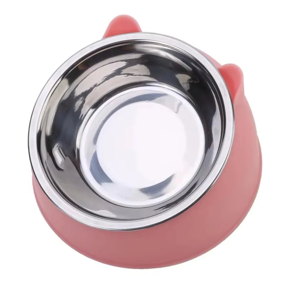 Stainless Steel Tilted Pet Bowl for Cats & Dogs | Ergonomic Pet Feeding Bowl Nixie