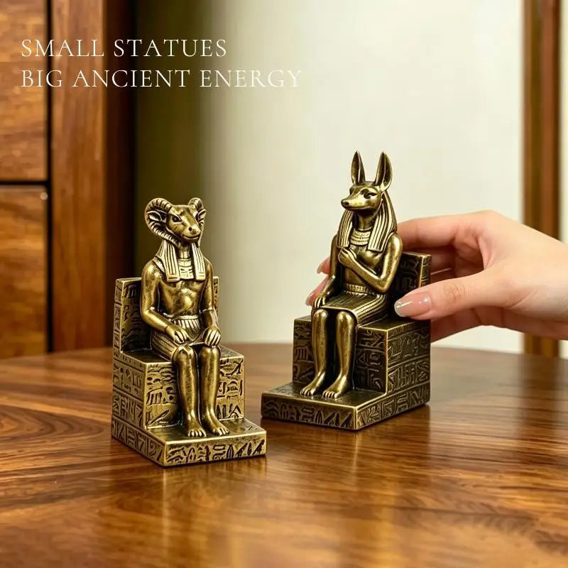Egyptian Anubis & Khnum Resin Statue Figurine | Home Décor Decorative Resin Figurine Nixie