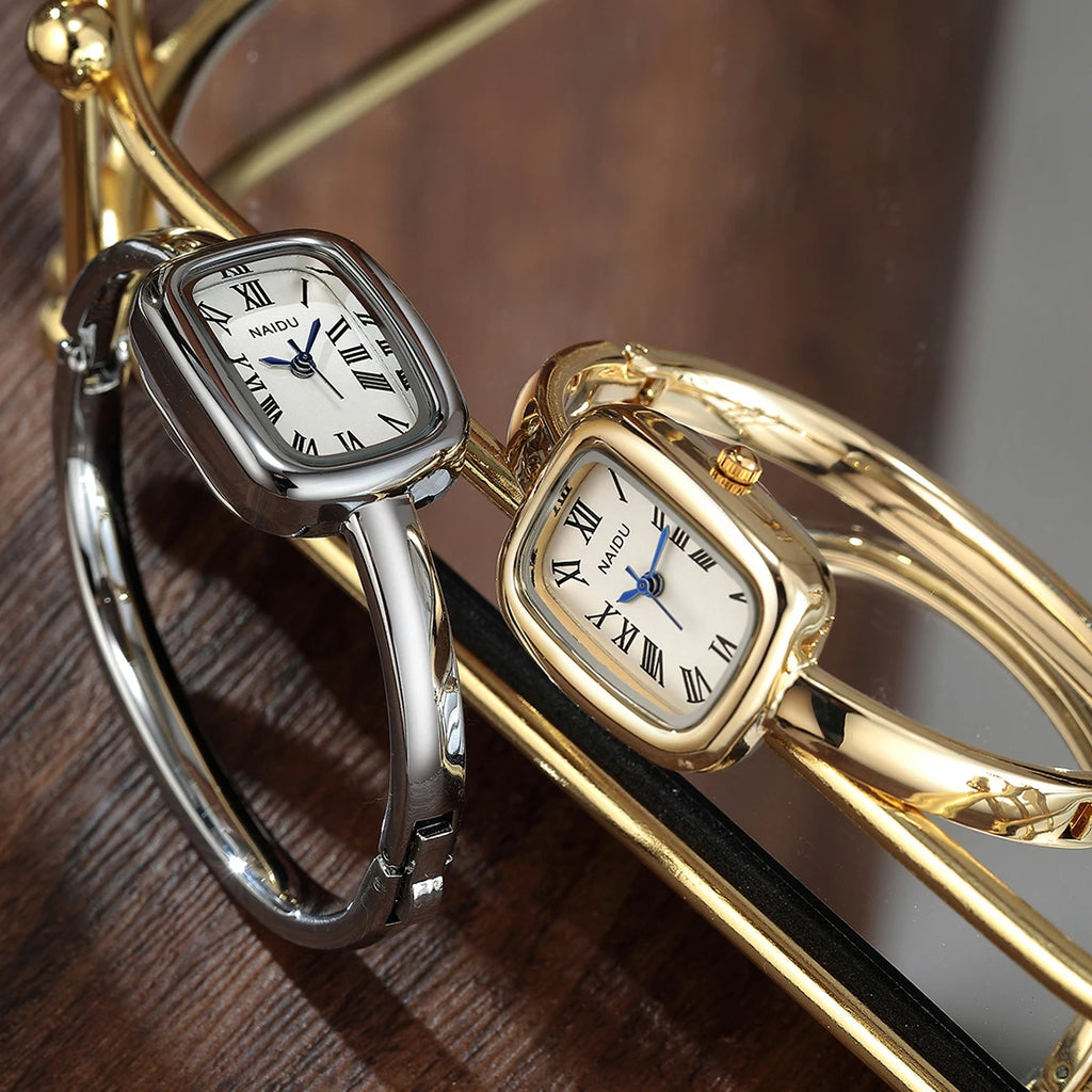 Women's Casual Roman Numeral Quartz Watch | Alloy Band Women's Quartz Watch Nixie