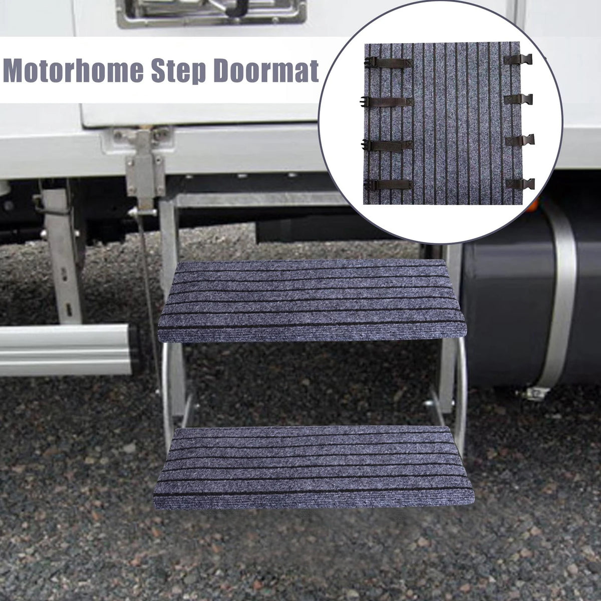 Non-Slip RV Step Cover Mat – Waterproof Motorhome Stair Carpet RV Step Cover Mat Nixie