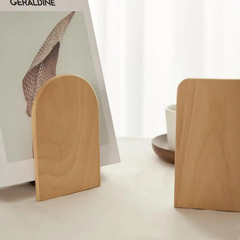 Walnut Wood Bookend Desktop Book Stand – Home Office Organizer Desktop Book Stand Nixie