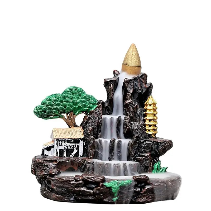 Resin Mountain Waterfall Backflow Incense Burner – Zen Decor Incense Burner Nixie