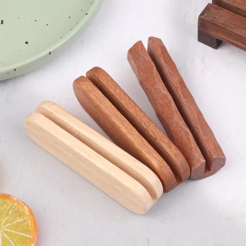 2Pcs Grilling Pan Sapele Wood Insulation Grip Anti-Scald Grilling Pan Set Nixie
