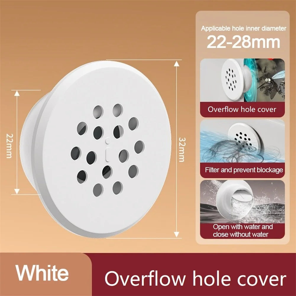 Silicone Self-Closing Sink Overflow Cover | Fits 22–28mm Sink Overflow Cover Nixie WHITE