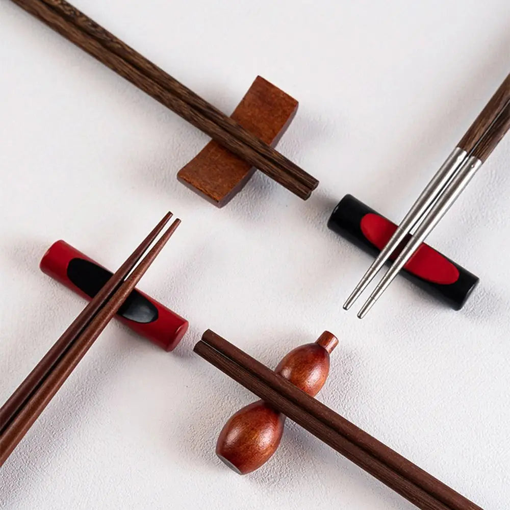6-Piece Japanese Wooden Chopstick Rests & Fork Holders Chopstick Rest Set Nixie