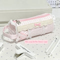 Kawaii Lace Ruffle Pencil Case – Large Capacity Student Pouch Pencil Case Pouch Nixie Pink