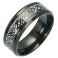 Luminous Dragon Ceramic Stainless Steel Ring – Unisex Band Fashion Ring Nixie black 6