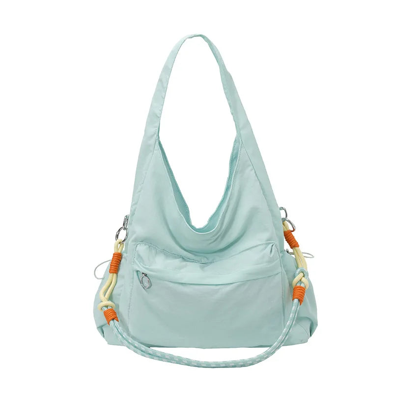 Women's Nylon Woven Rope Tote Crossbody Large Capacity Bag Women's Tote Bag Nixie BB-1487Green