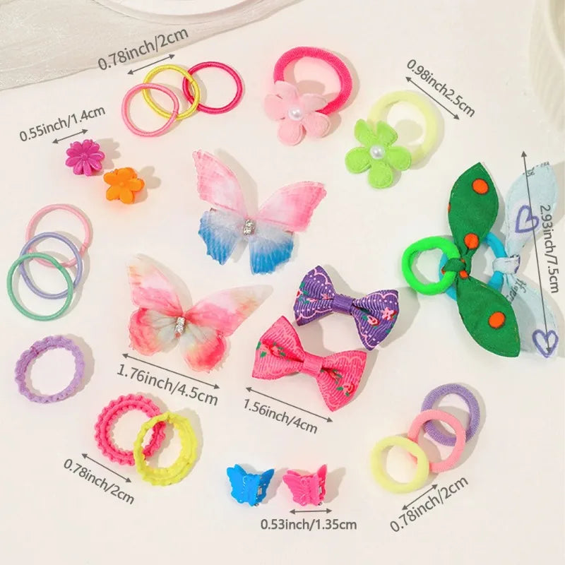 Girls Hair Accessories Set – Butterfly Clips, Ties & Bands Girls Hair Accessories Nixie