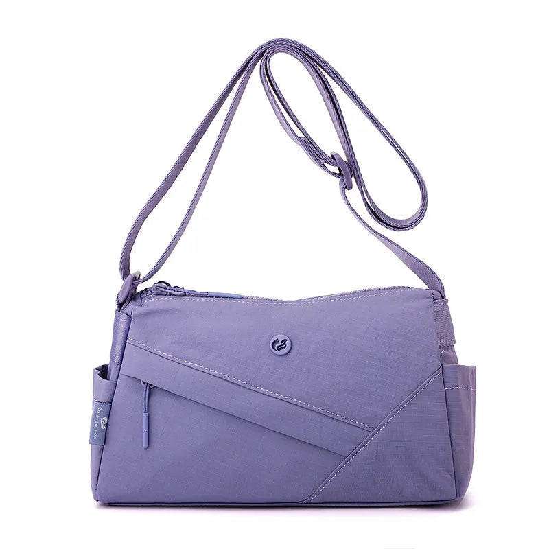 Women's Nylon Oxford Crossbody Bag | Multi-Layer Satchel Crossbody Satchel Bag Nixie Purple