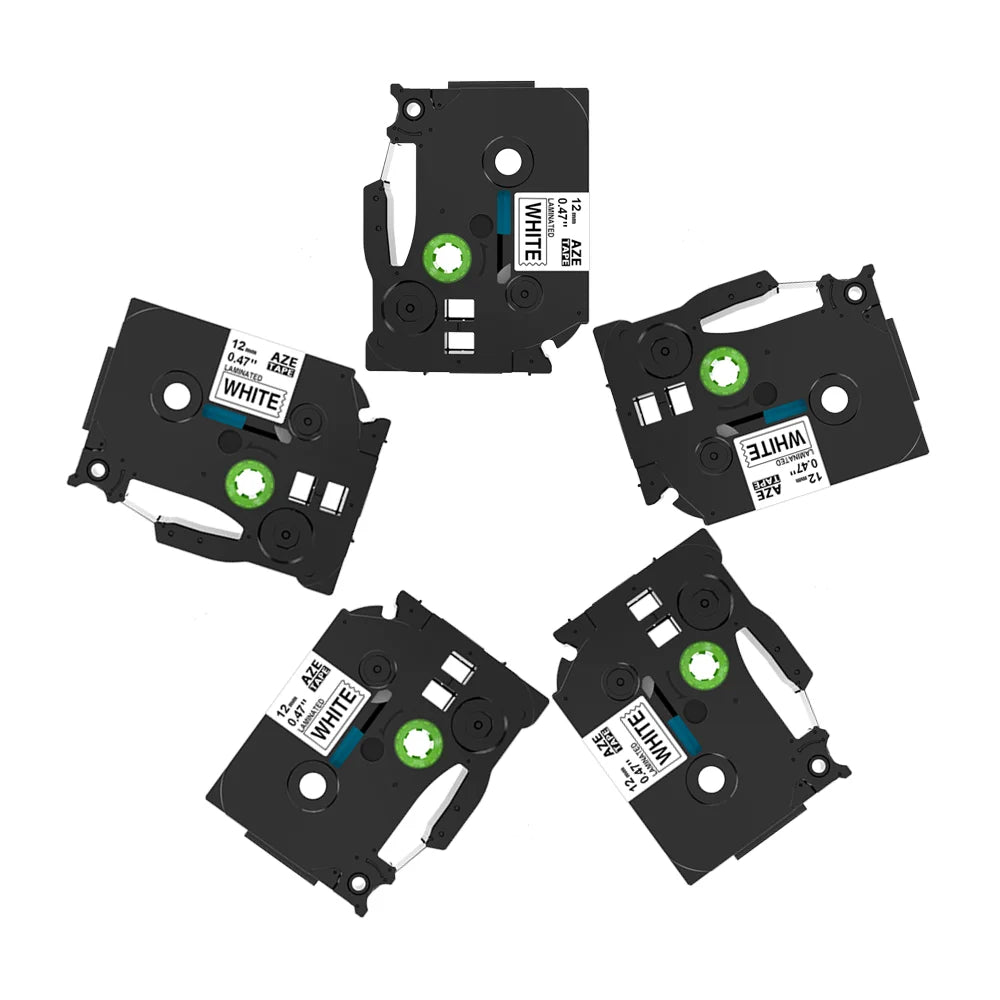 Labelife 5-Pack TZe-231 Black on White Label Tape – Brother P-Touch Label Printer Tape Nixie