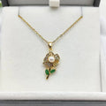 Copper Flower Pendant Necklace – Women's Elegant Collarbone Chain Pendant Necklace Nixie XL1997-08