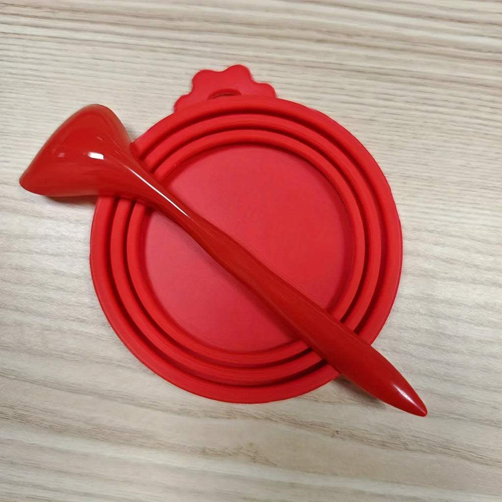 Silicone Pet Food Can Covers with Spoon – 2pc Reusable Set