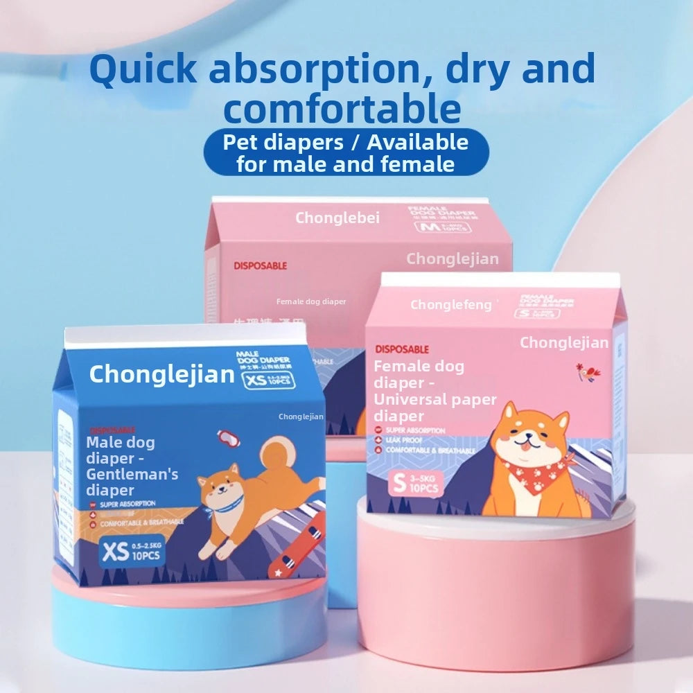 Disposable Dog Diapers Male & Female – Super Absorbent 10pk