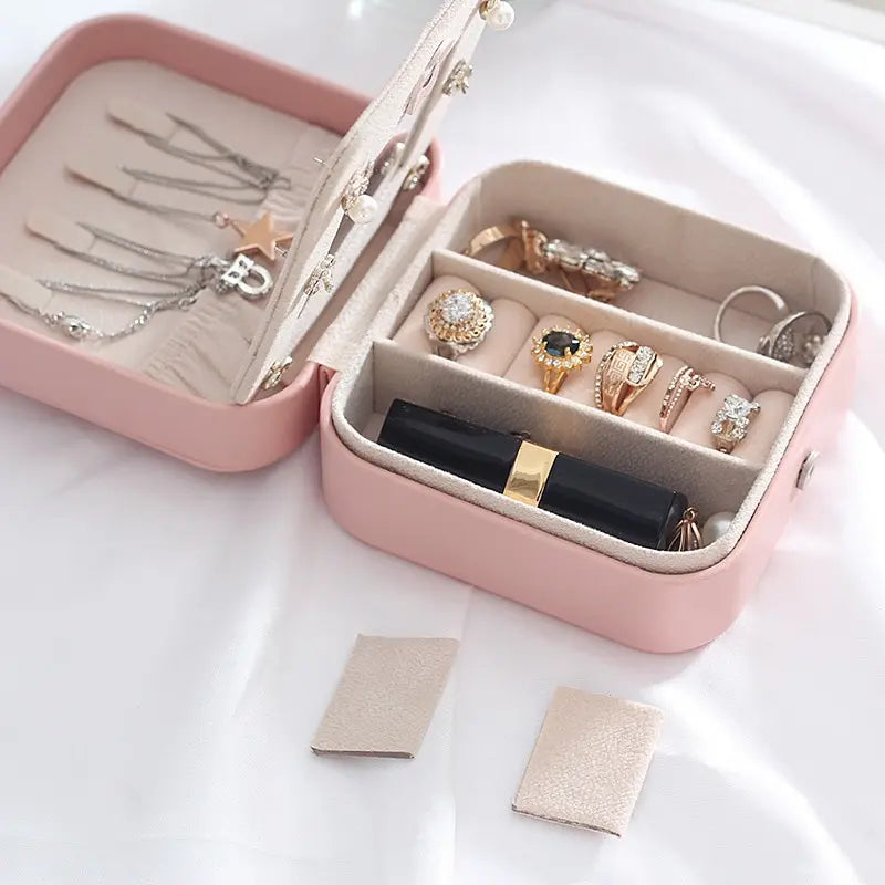 Double Layer PU Leather Jewelry Box with Mirror | Nixie