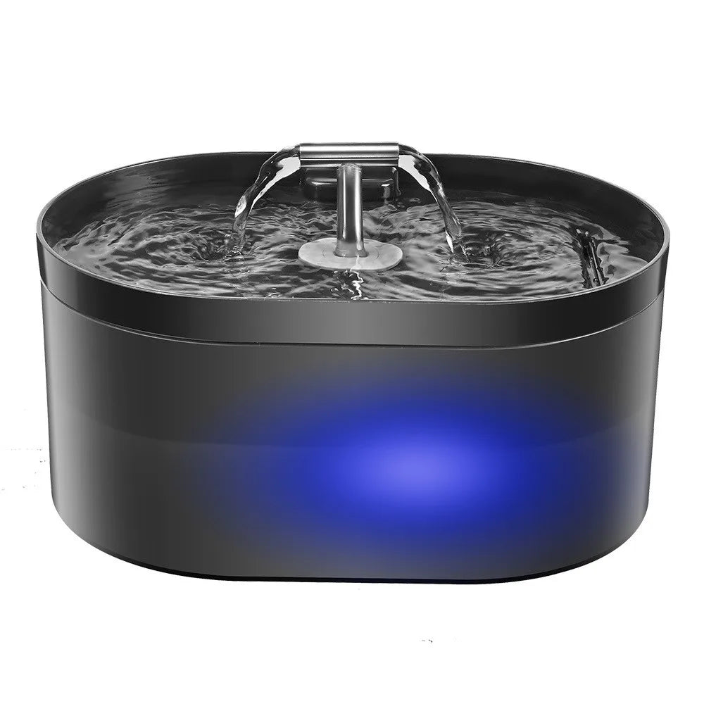 2.2L Smart Pet Water Fountain with Filter & LED Light Pet Water Fountain Nixie black