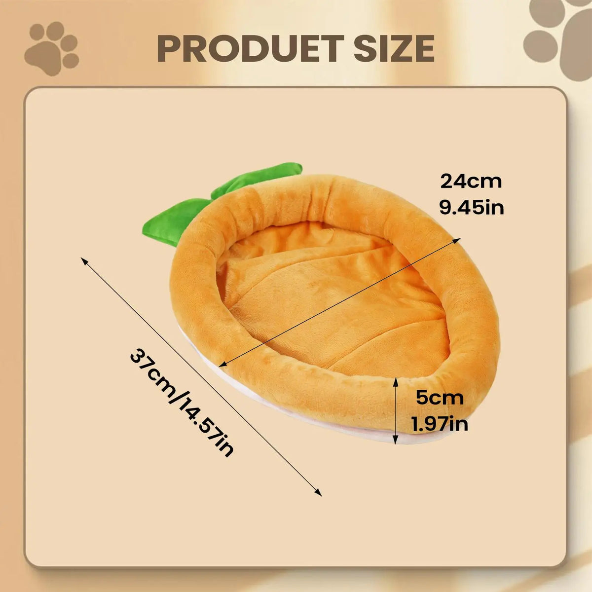 Carrot Shaped Bunny Sleeping Mat | Soft Plush Pet Cushion Pad