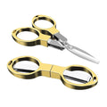 Folding Stainless Steel Scissors – Portable Retractable Travel Tool Folding Scissors Nixie Gold