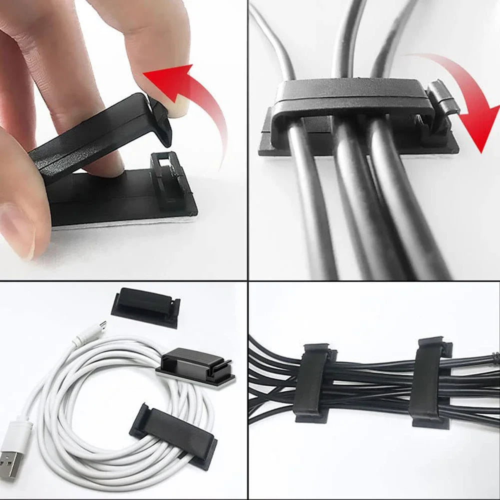 10PCS Self-Adhesive Cable Holder & Wire Organizer Clips Cable Management Clips Nixie