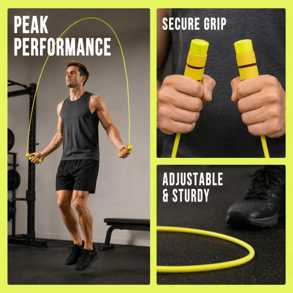 Adjustable Jump Rope with Foam Handles – Lightweight Skipping Rope Fitness Jump Rope Nixie