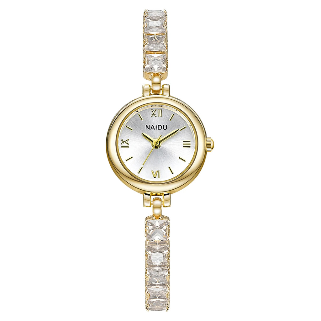 Women's Colorful Rhinestone Quartz Watch | Casual Fashion Women's Fashion Watch Nixie Gold