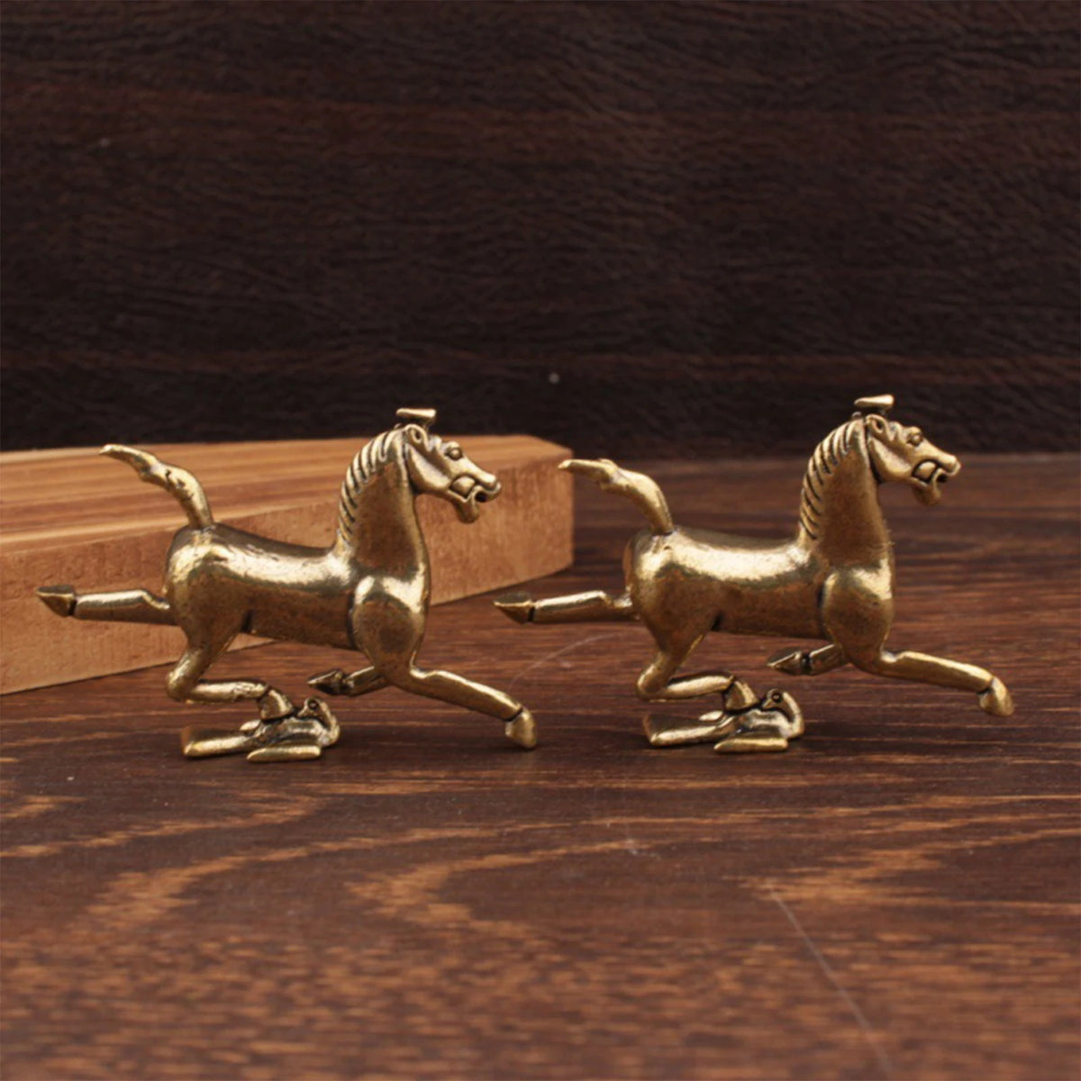 Brass Horse Figurine Feng Shui Zodiac Lucky Statue Home Decor Decorative Figurine Nixie