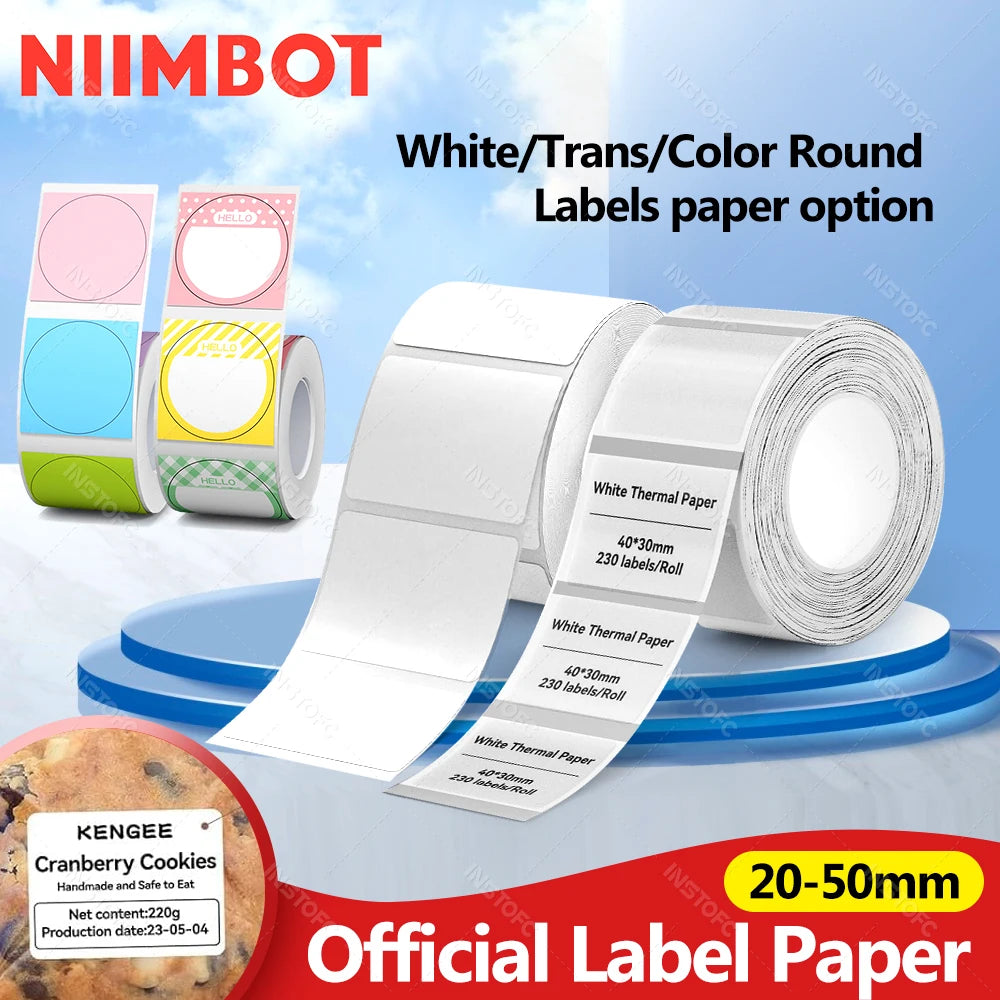 Niimbot Thermal Label Roll for B1 B21 B3S – Waterproof Stickers Thermal Label Roll Nixie