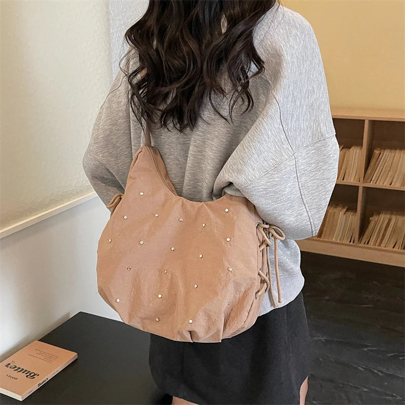 Women's Rivet Dumpling Crossbody Bag – Large Capacity Shoulder Bag Crossbody Shoulder Bag Nixie
