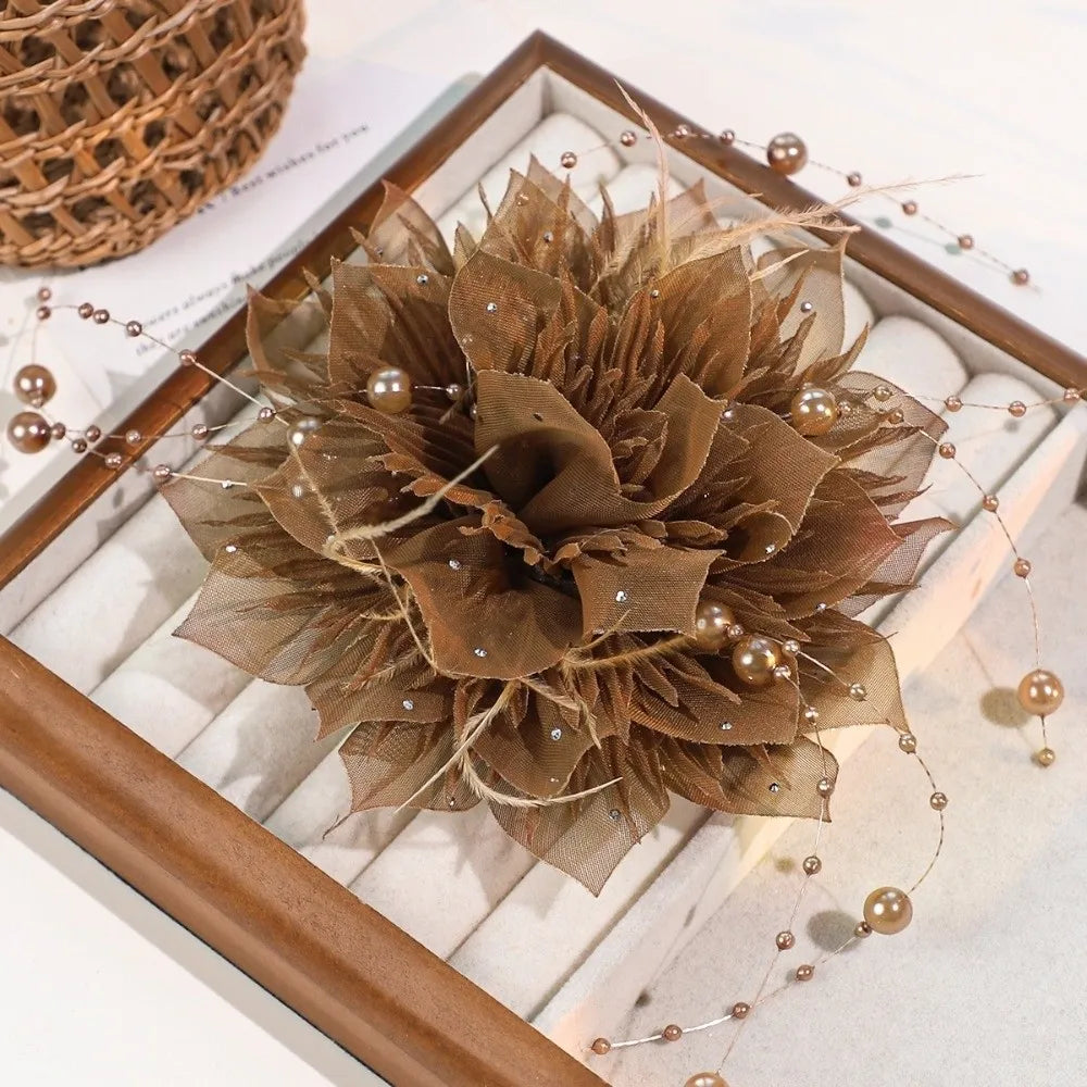 3D Organza Pearl Flower Patch – Handmade DIY Sewing Decal Embroidery Flower Patch Nixie