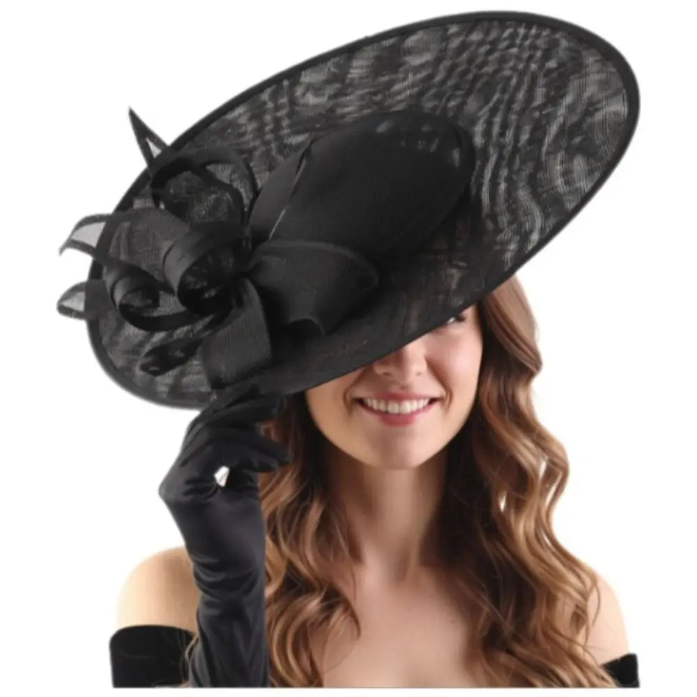 Women's Wide Brim Fascinator Hat with Headband – Vintage Derby Fascinator Hat Nixie