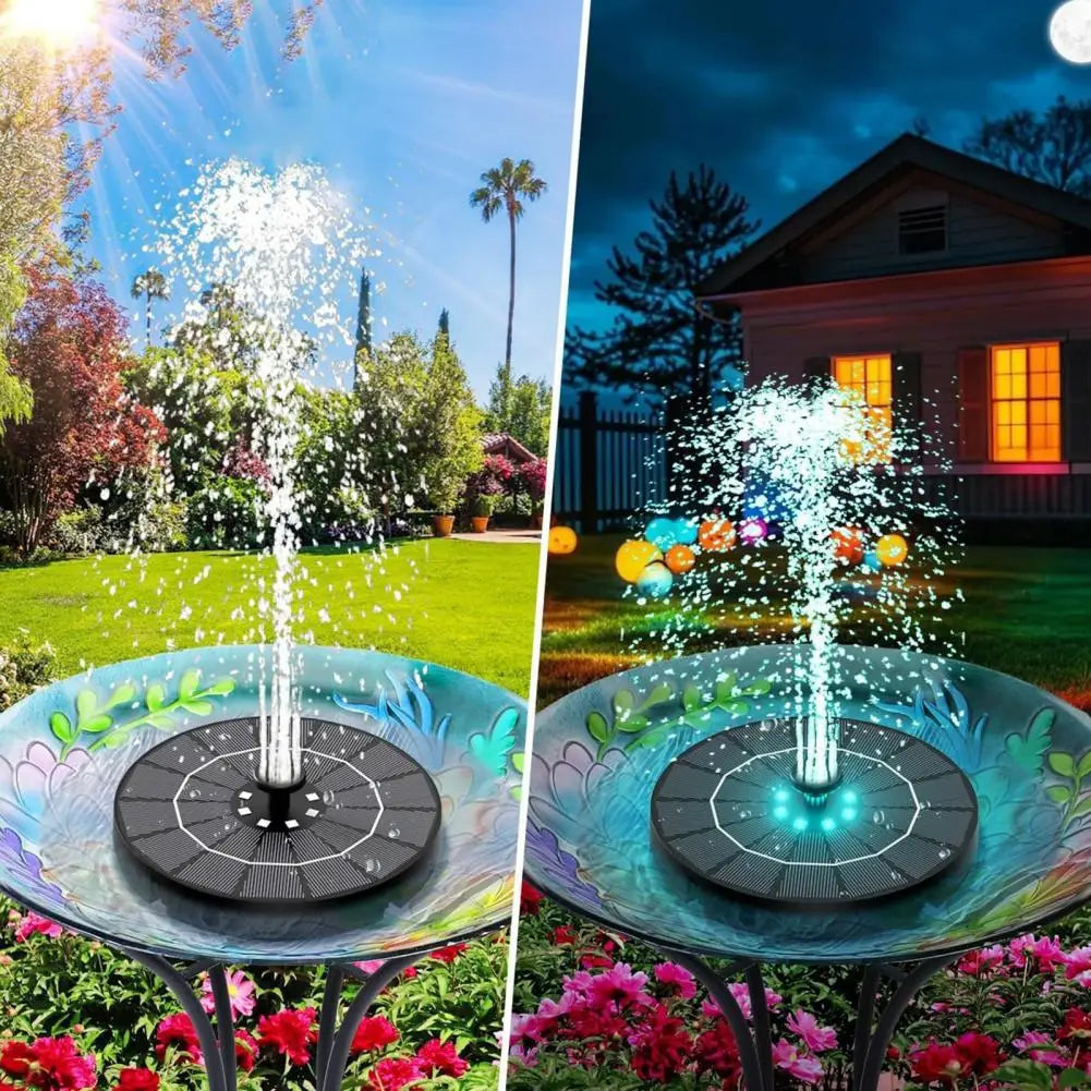 3.5W Solar Bird Bath Fountain with LED Lights | Garden Decor Solar Garden Fountain Nixie
