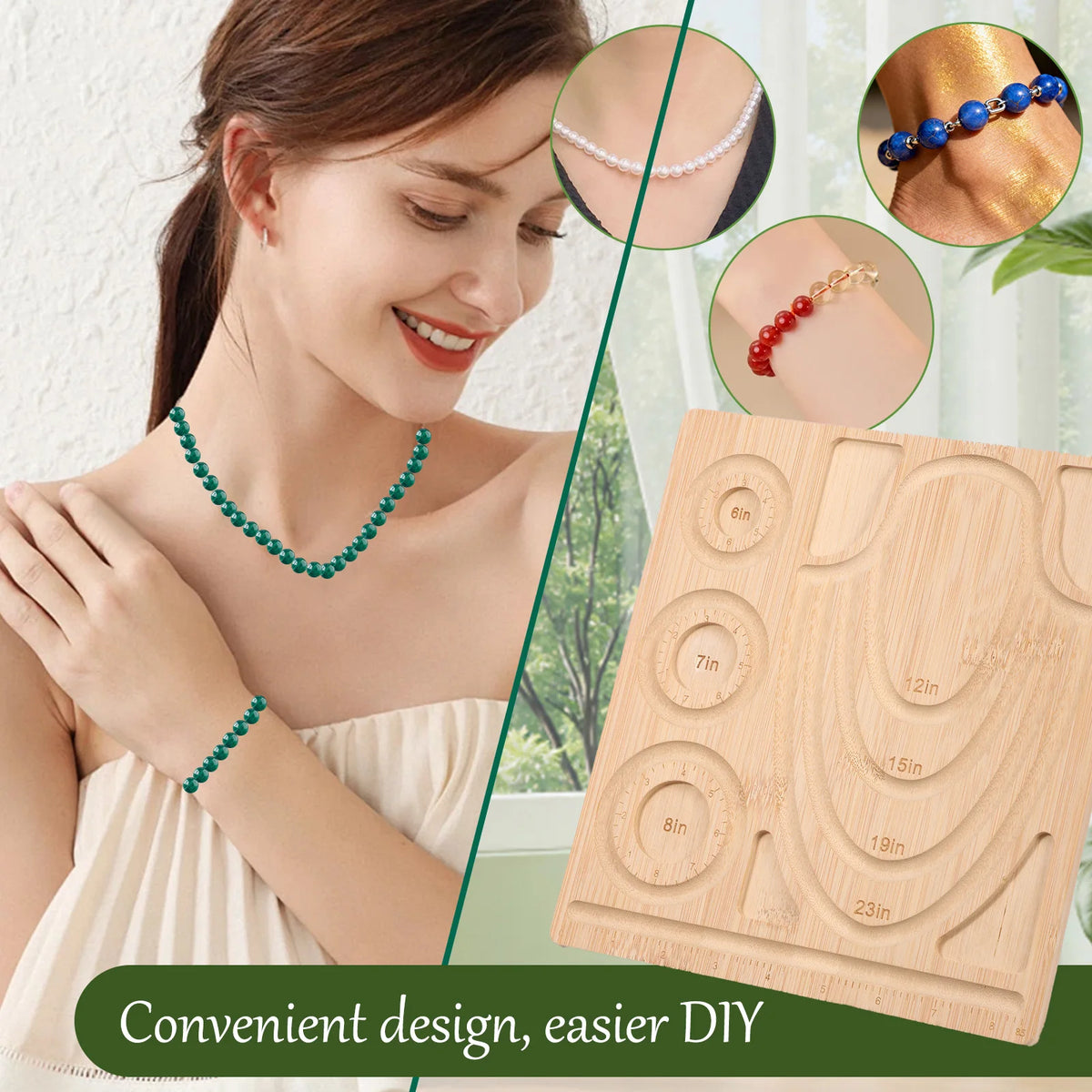 Bamboo Bead Board – DIY Jewelry Making Beading Tray Organizer Beading Tray Board Nixie