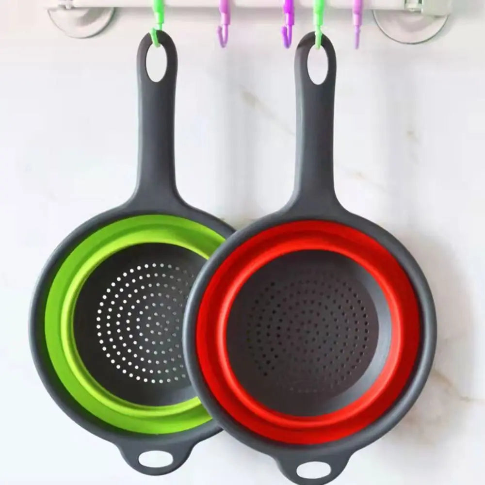 Collapsible Silicone Colander with Handle – Heat Resistant Silicone Colander Nixie