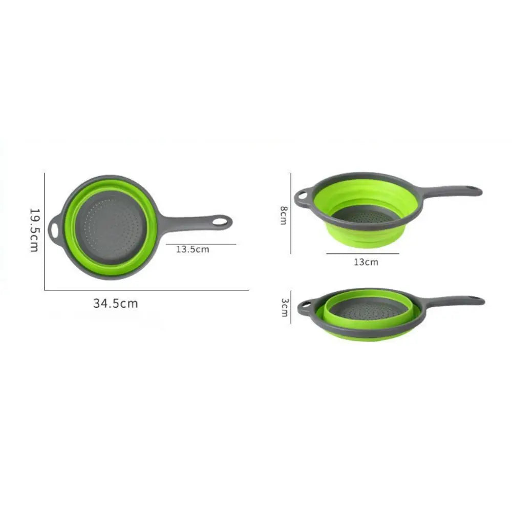 Collapsible Silicone Colander with Handle – Heat Resistant Collapsible Colander Nixie