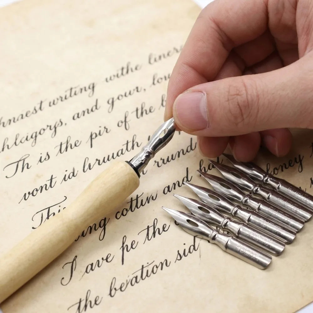 10PCS Metal Dip Pen Nibs – Replaceable Calligraphy Nibs Set Calligraphy Pen Nibs Nixie