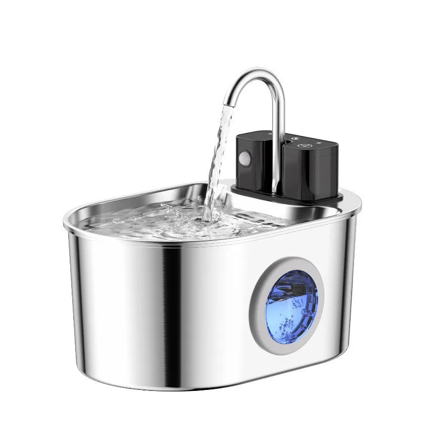 Nixie 2.2L Stainless Steel Cat Water Fountain | Smart Sensor Pet Water Fountain Nixie Burgundy 2.2L No plug